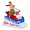 Glitzhome® 6FT Lighted Inflatable Skiing Santa, Snowman & Dog
